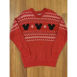 Little Sleepies Disney Mickey Fair Isle Christmas Sweater Adult M Limited Editio
